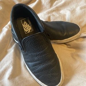 Black leather Vans